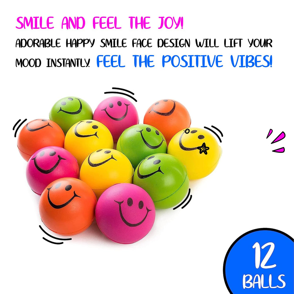 Neliblu Neon Smile stress ball with happy face boosts focus during study