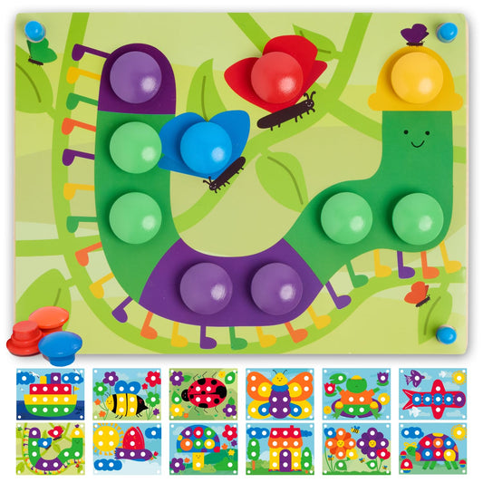 Nene Toys wooden color matching puzzle base helps toddlers sort colors
