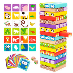 Nene Toys wooden tumble tower gift-packaging presents a thoughtful learning toy for birthdays.