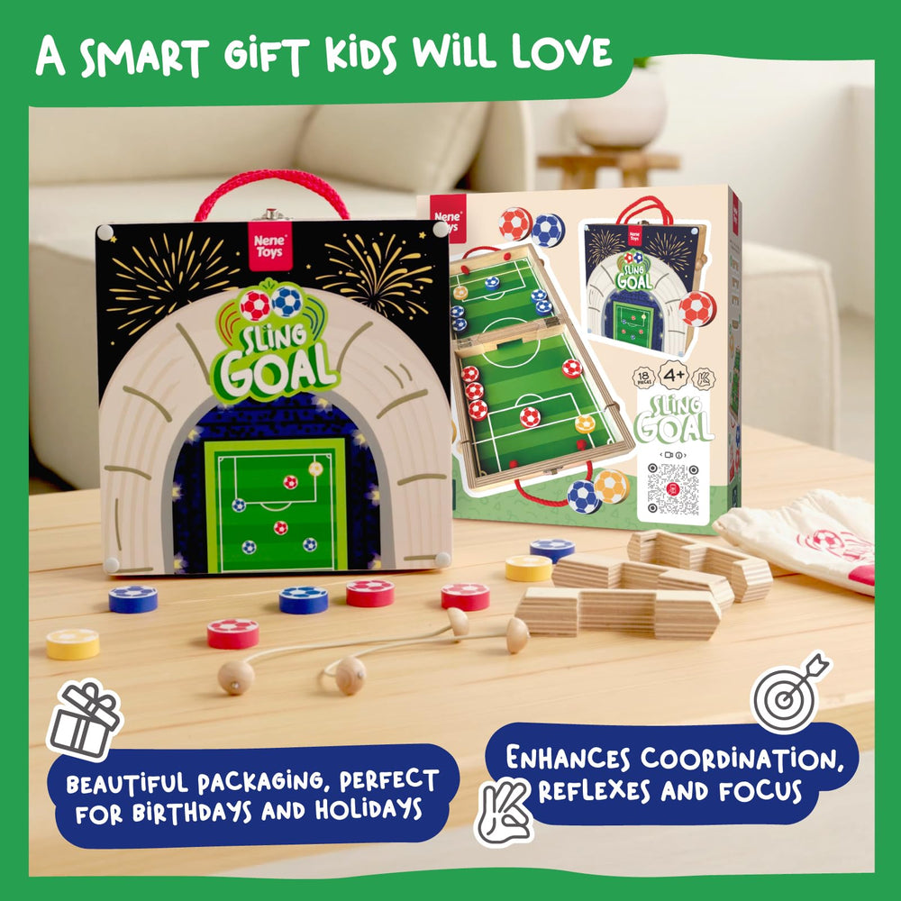 Nene Toys Sling Goal travel-friendly design fits picnics and vacations.