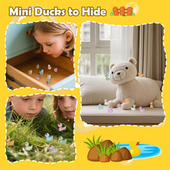 NEOACT miniature ducks in a fairy garden or dollhouse setting.