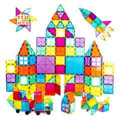NEOFORMERS magnetic tiles car set truck with reinforced hitch for durable family play.