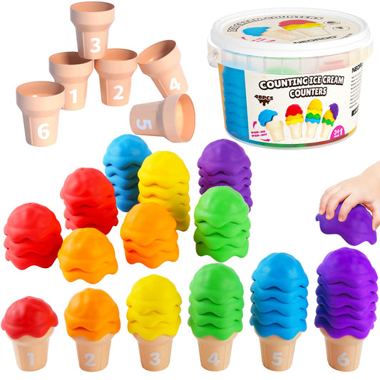 NEOROD ice cream counting toy cones for stacking and counting practice