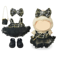 NEOVISTA Dark Star Muse complete set on a 17cm Labubu doll for stylish gothic display.