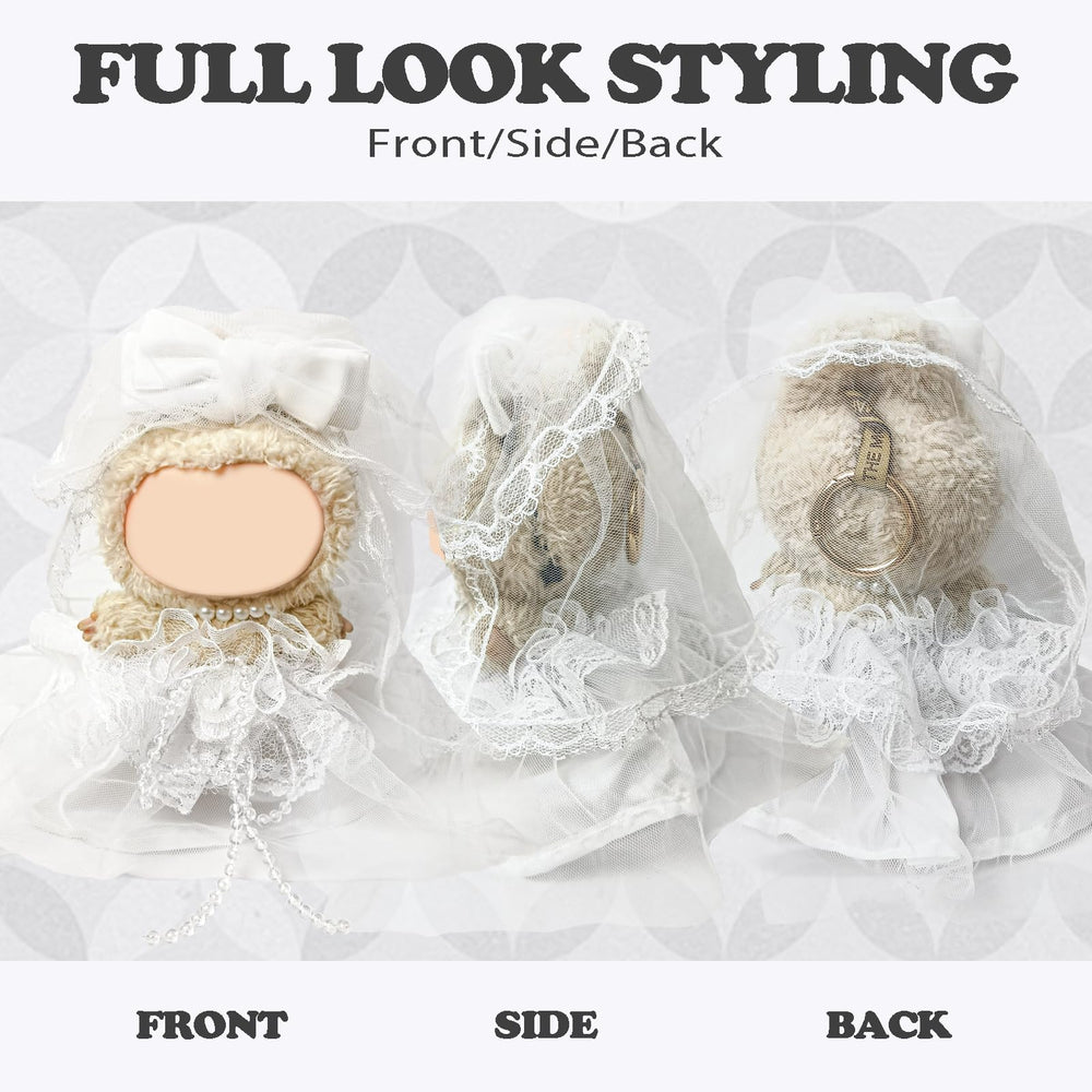 NEOVISTA Labubu doll bow headband completes cute wedding look