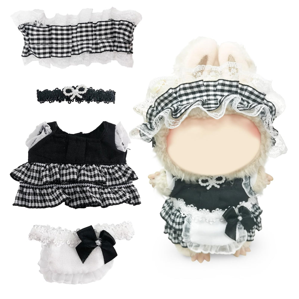 NEOVISTA Labubu outfit with checkered skirt for Gothic Lolita styling
