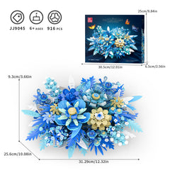 NERCISU blue flowers finished centerpiece – durable and decorative.