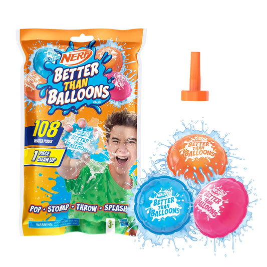 NERF Better Than Balloons water pods arranged on sheets for easy use