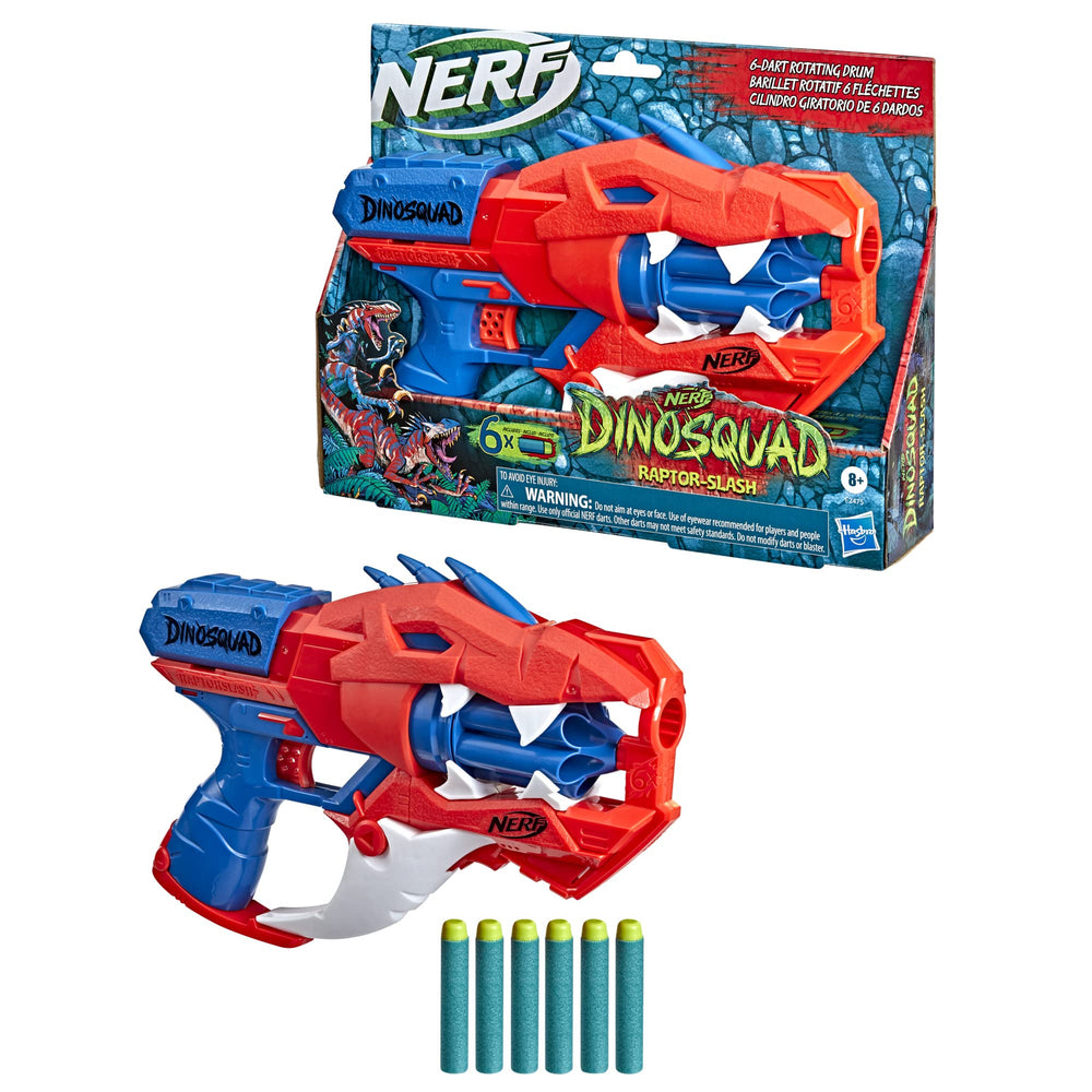Nerf DinoSquad Raptor-Slash priming slide in action supports slam-fire play