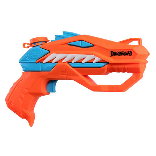 Nerf Dinosquad Raptor-Surge mouth-shot for dramatic outdoor soaking.