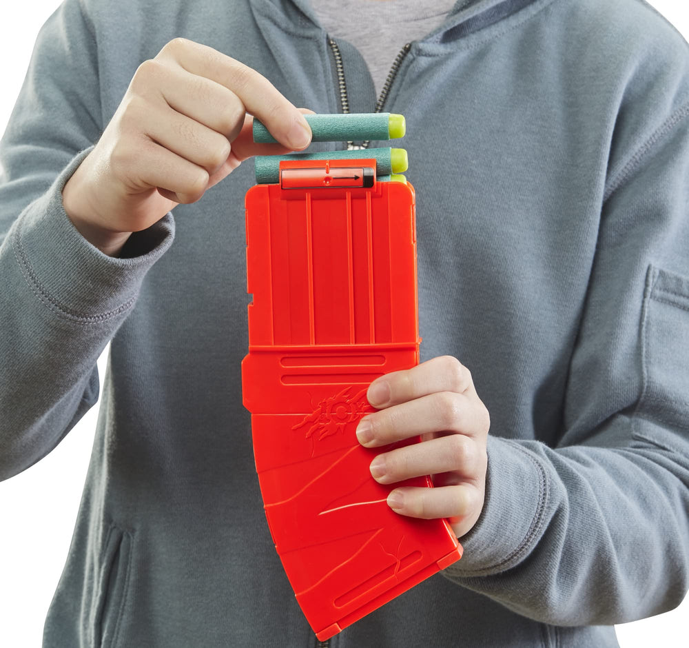 Onboard stock storage keeps spare darts within easy reach.