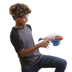Nerf DinoSquad Stego-Smash blaster prime-action promotes simple one-handed loading.