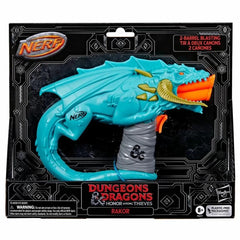 Nerf Dungeons & Dragons Rakor blaster front view ready for outdoor action