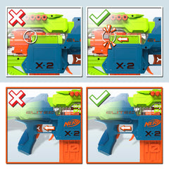 Nerf Elite 2.0 Double Punch action with darts ready to fire