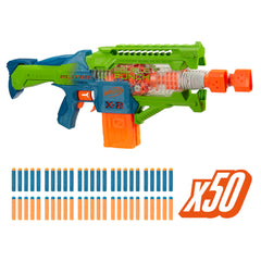 Nerf Elite 2.0 Double Punch blaster front view with rapid alternating barrels for fast firing