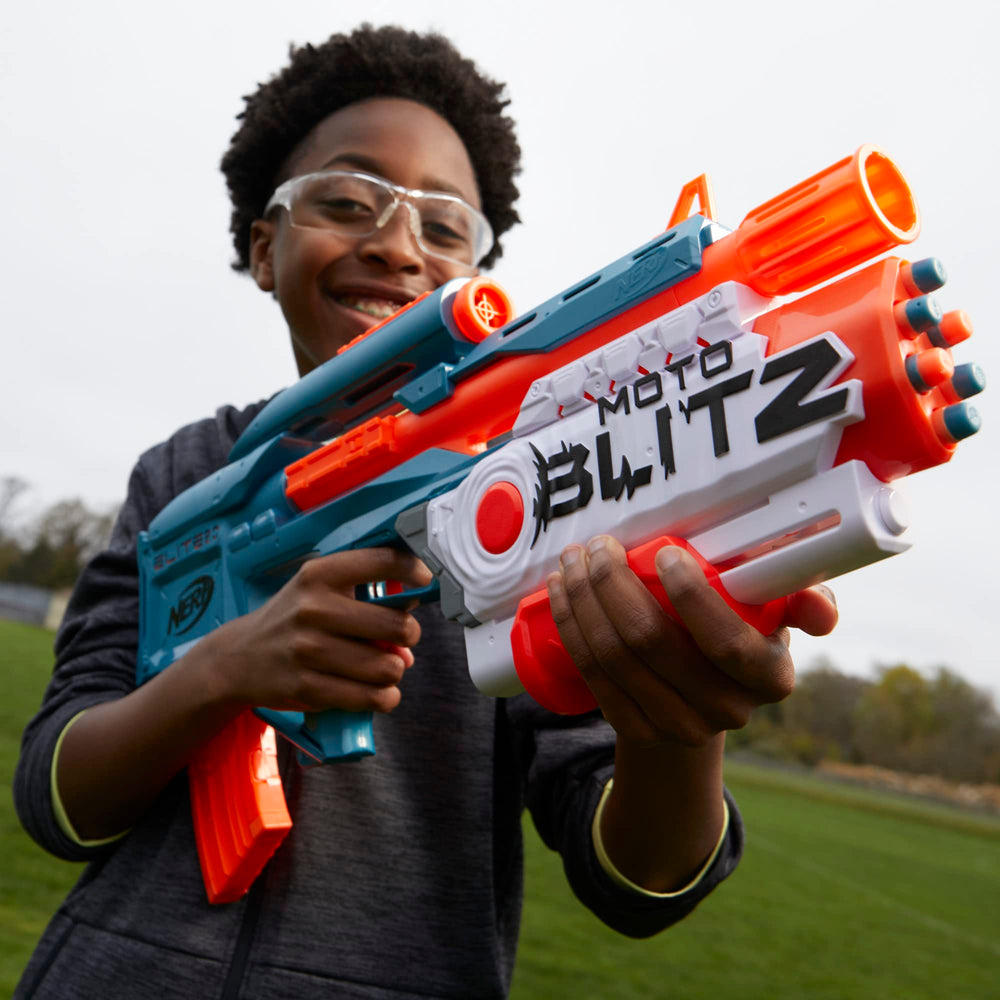 Nerf Elite 2.0 Motoblitz ships in recyclable packaging.