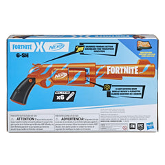 Nerf Fortnite 6-SH includes official Elite darts for play.