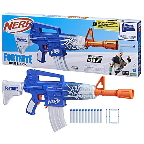 Nerf Fortnite Blue Shock Wrap detail shows distinctive styling fans will love