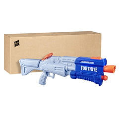 Nerf Fortnite TS-R water blaster pump-action detail supports rapid soaking play.