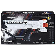 Nerf Hera MXVII 1200 White Combat Blaster in a Nerf battle pack setup