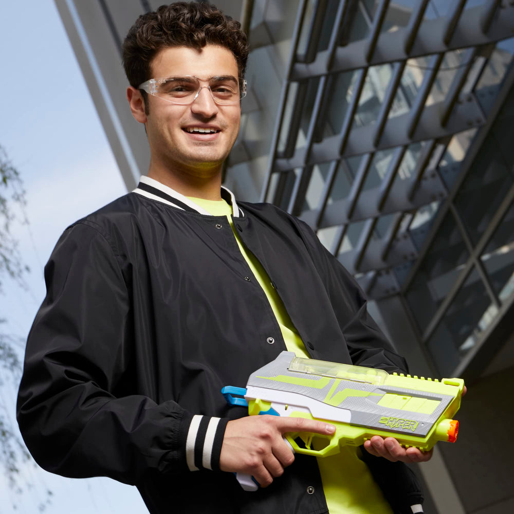 Velocity up to 110 FPS for fast action from Nerf Hyper rounds.