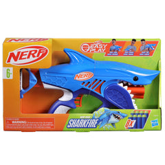 NERF Sharkfire easy-to-hold grip fits small hands for confident play.