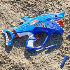 Shark-design fuels imaginative play and themed pretend battles.