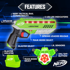 Nerf Laser Strike electronic chest targets track hits in real time during play.