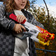 Nerf AccuStrike Mega darts included for improved outdoor accuracy.