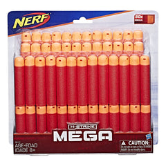 Nerf Mega Dart Refill 50-pack back view keeps you ready for action-packed games.