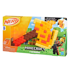 Nerf Minecraft Firebrand Axe dart-blasting action demonstrates quick blasting capability during play