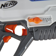 NERF Modulus Regulator barrel-scopes highlights customization with extension barrels and targeting scopes.