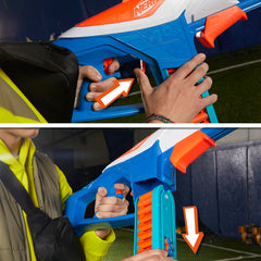 Nerf N Series Infinite Blaster belt loading during a skirmish