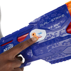 Nerf N-Strike Elite Dual-Strike blaster packaging view.