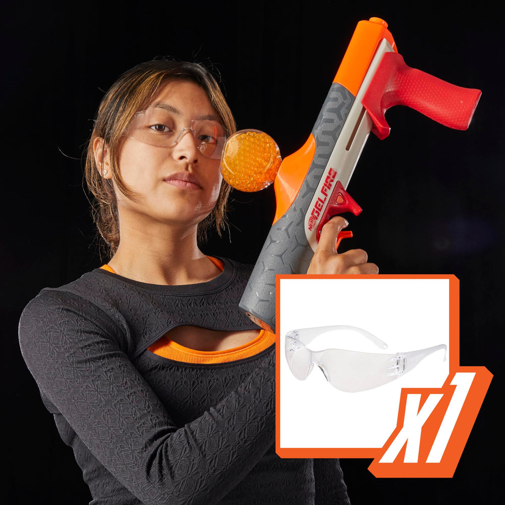 Nerf Pro Gelfire protective eyewear included for safer outdoor battles