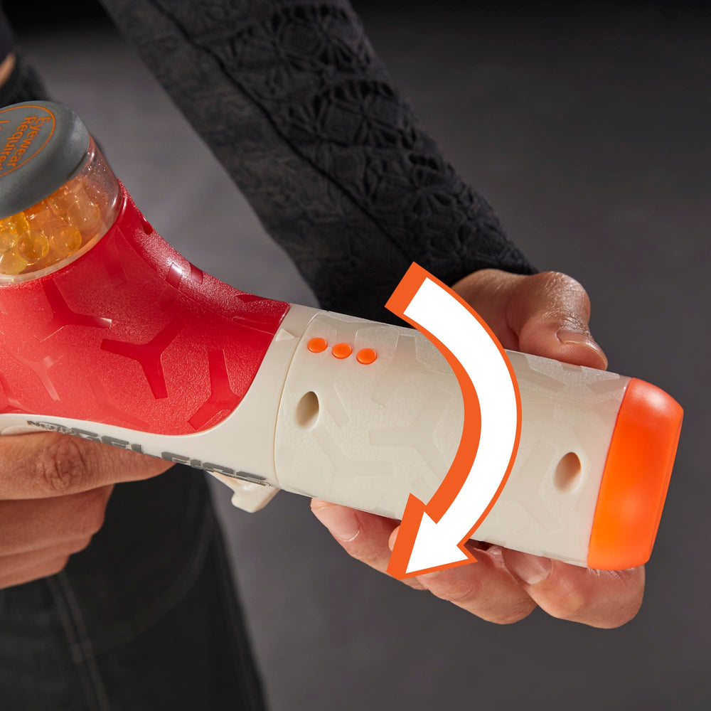 Nerf Pro Gelfire T-Pull priming for easy preparation before each strike