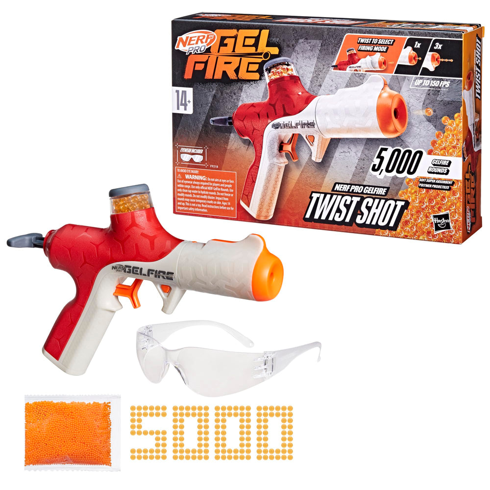 Nerf Pro Gelfire Twist Shot in-action shots with rotating barrel