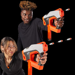Nerf Pro Sender rev trigger in action for motorized blasting.