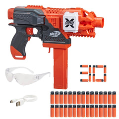 Nerf Pro Stryfe X blaster with sport-grade design for intense Nerf battles.