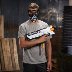 Nerf Rival Phantom Corps white mask, clear team identity during matches.