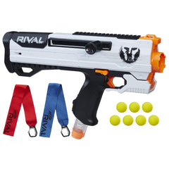 Nerf Rival Phantom Corps Helios XVIII-700 blaster side view, ready for action-packed battles.