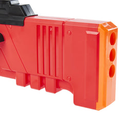 Nerf Shark Seeker front-loading darts show simple reloads during rapid-fire moments