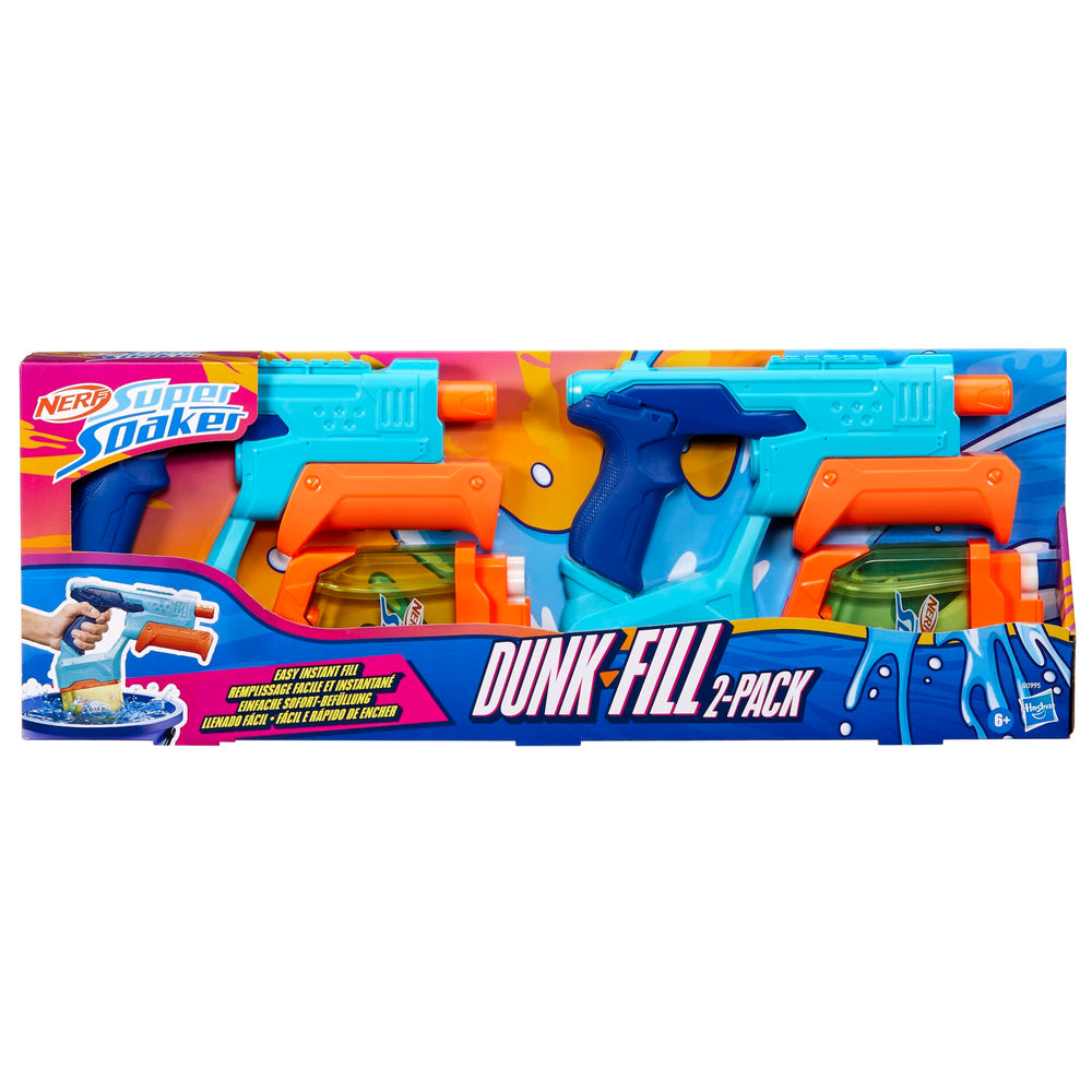 Clear Nerf Dunk-Fill tank shows rapid fill when dunked.