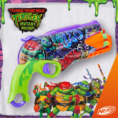 Nerf TMNT blaster loading five darts for quick reloads