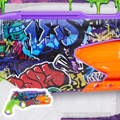 Nerf TMNT blaster rotating barrel demonstrates 5-dart capacity