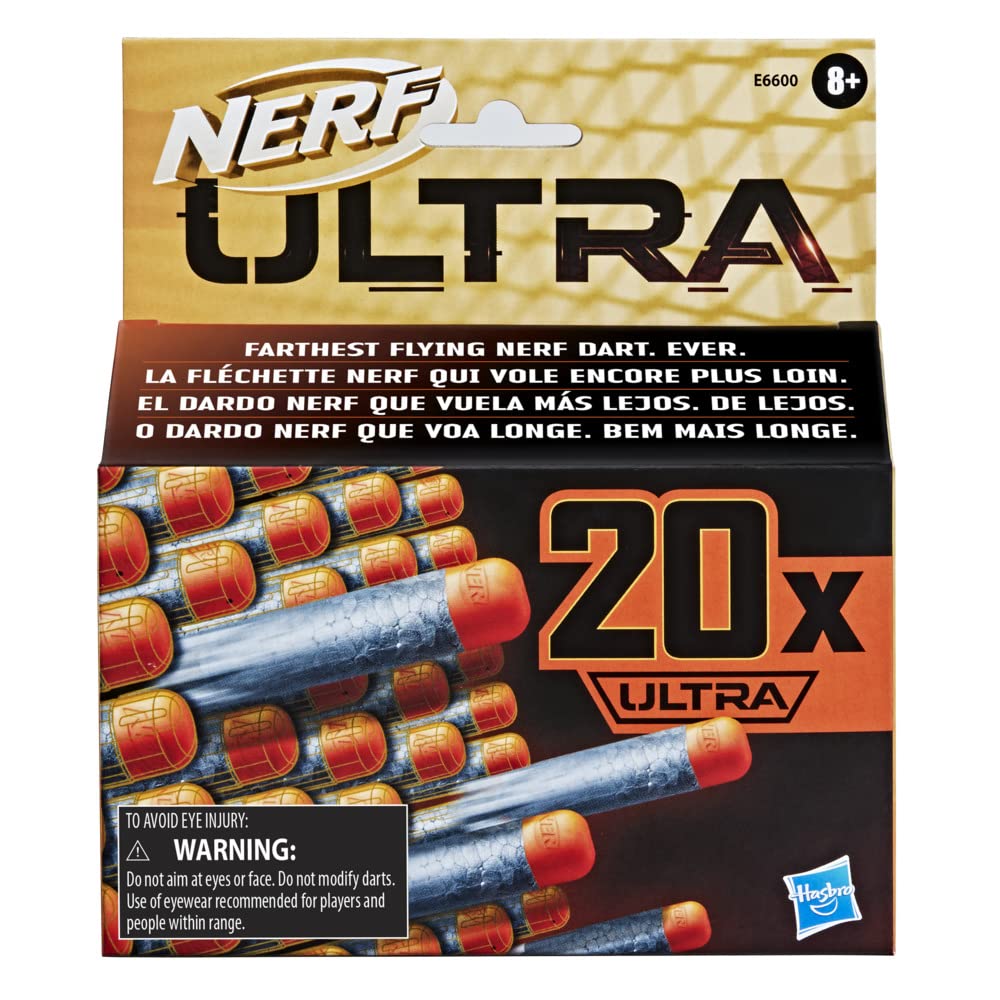 Nerf Ultra darts laid out next to blaster for easy compatibility check.