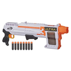 Nerf Ultra Three blaster pump-action ready for rapid-fire rounds.