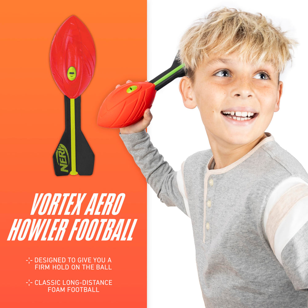 NERF Vortex Aero Howler ball mid-air whistle aids tracking during outdoor play
