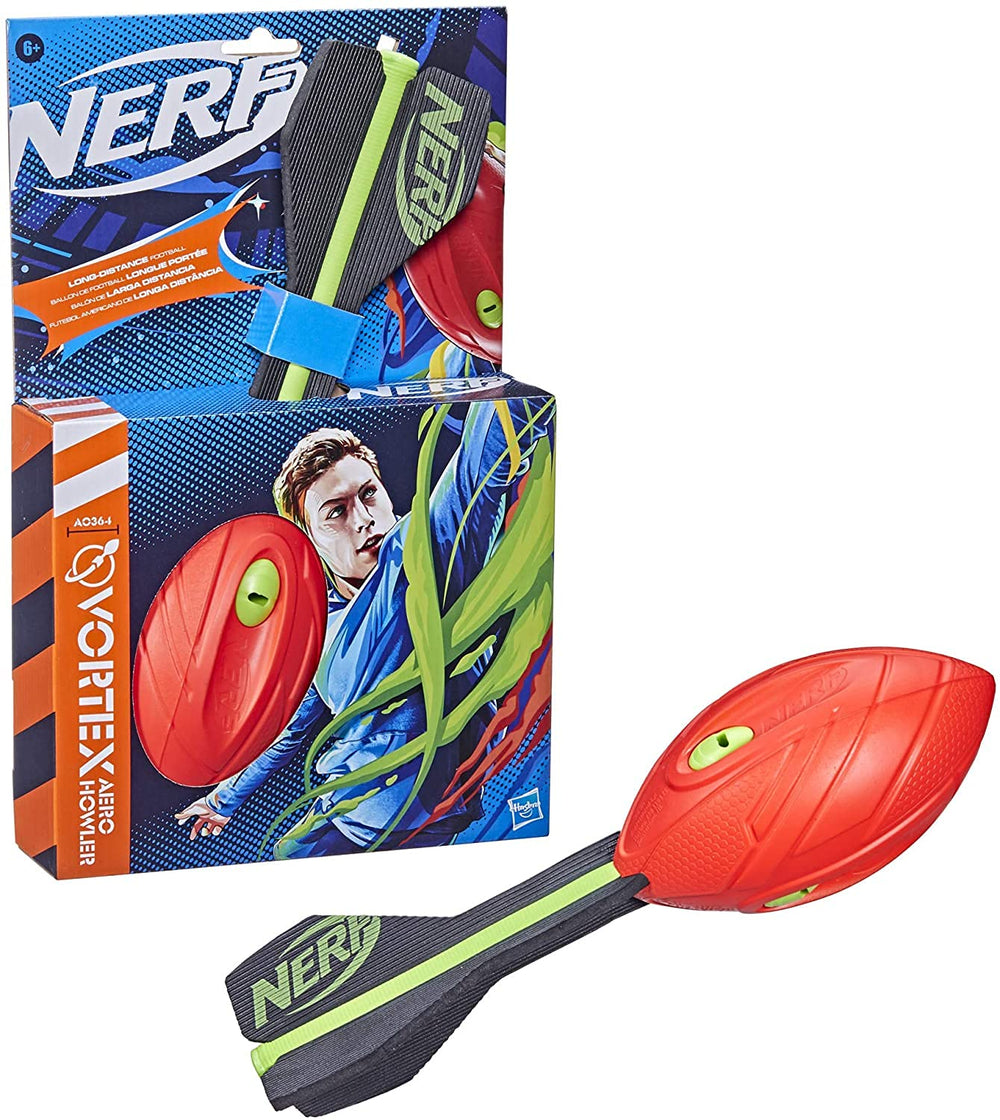 Nerf Vortex Aero Howler throw in action for distance play