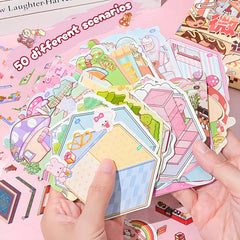 Nerscina DIY 3D sticker scene 3D detail visuals enhance tactile crafting